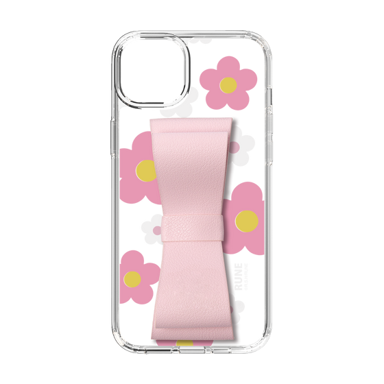 Slim Protection Case - STAND & RING RIBBON Sakura Pink［ Rune Naito - RUNE Flower - Pink ］