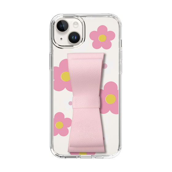 Slim Protection Case - STAND & RING RIBBON Sakura Pink［ Rune Naito - RUNE Flower - Pink ］