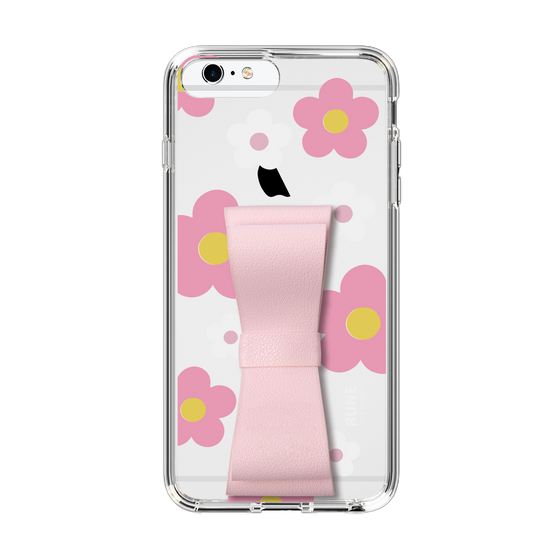 Slim Protection Case - STAND & RING RIBBON Sakura Pink［ Rune Naito - RUNE Flower - Pink ］