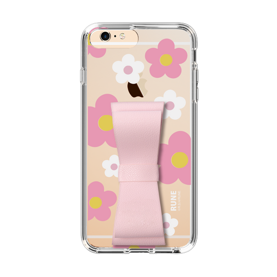 Slim Protection Case - STAND & RING RIBBON Sakura Pink［ Rune Naito - RUNE Flower - Pink ］