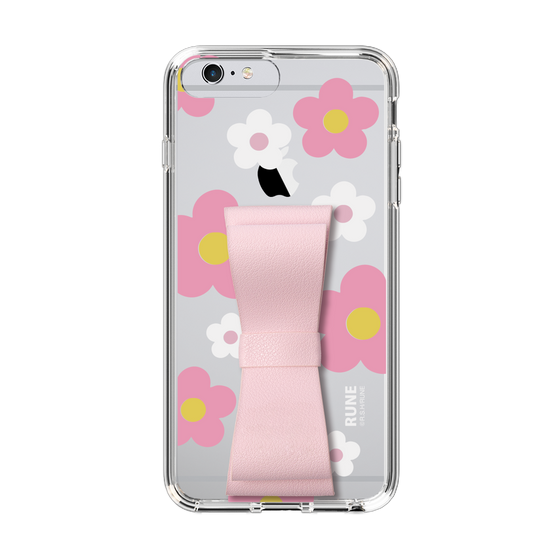 Slim Protection Case - STAND & RING RIBBON Sakura Pink［ Rune Naito - RUNE Flower - Pink ］