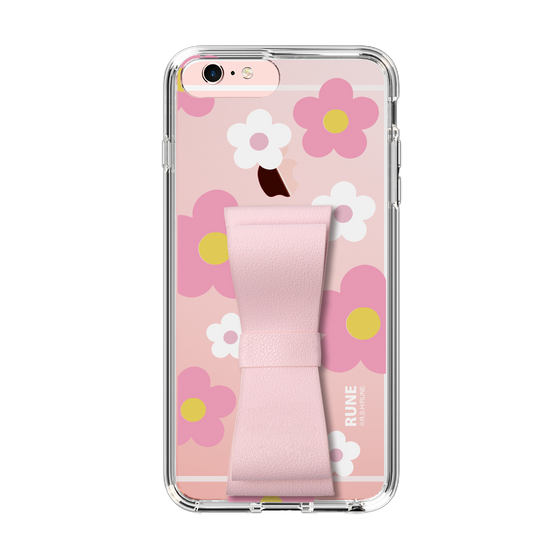 Slim Protection Case - STAND & RING RIBBON Sakura Pink［ Rune Naito - RUNE Flower - Pink ］