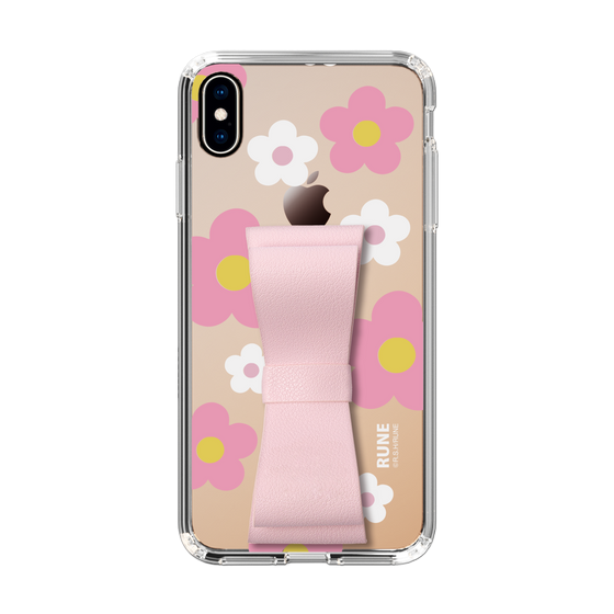 Slim Protection Case - STAND & RING RIBBON Sakura Pink［ Rune Naito - RUNE Flower - Pink ］