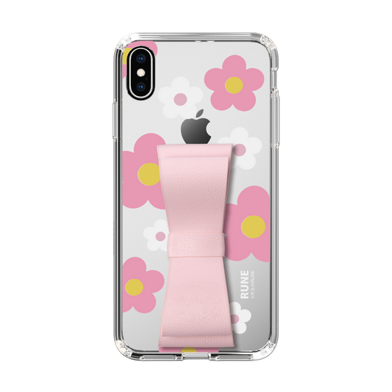 Slim Protection Case - STAND & RING RIBBON Sakura Pink［ Rune Naito - RUNE Flower - Pink ］