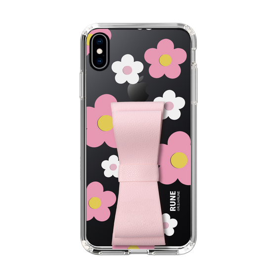 Slim Protection Case - STAND & RING RIBBON Sakura Pink［ Rune Naito - RUNE Flower - Pink ］