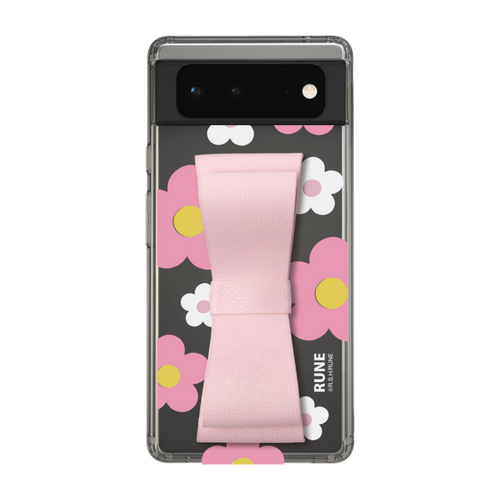 Slim Protection Case - STAND & RING RIBBON Sakura Pink［ Rune Naito - RUNE Flower - Pink ］
