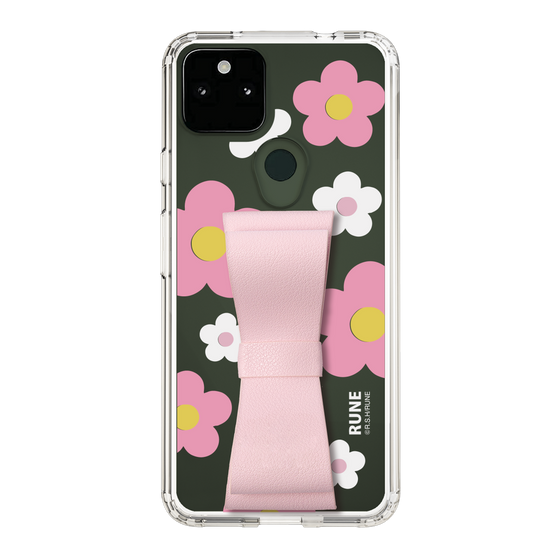 Slim Protection Case - STAND & RING RIBBON Sakura Pink［ Rune Naito - RUNE Flower - Pink ］