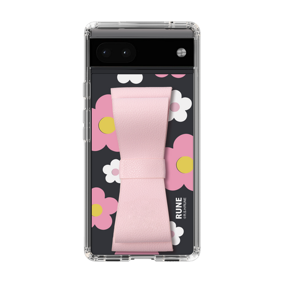 Slim Protection Case - STAND & RING RIBBON Sakura Pink［ Rune Naito - RUNE Flower - Pink ］