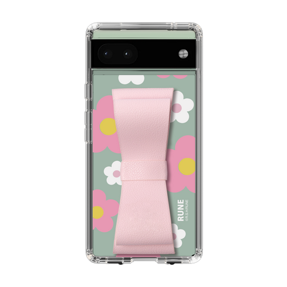 Slim Protection Case - STAND & RING RIBBON Sakura Pink［ Rune Naito - RUNE Flower - Pink ］