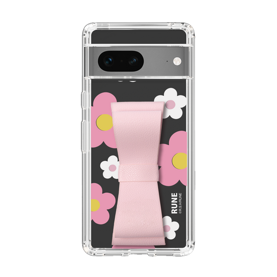 Slim Protection Case - STAND & RING RIBBON Sakura Pink［ Rune Naito - RUNE Flower - Pink ］