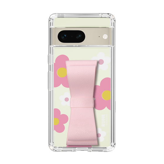 Slim Protection Case - STAND & RING RIBBON Sakura Pink［ Rune Naito - RUNE Flower - Pink ］