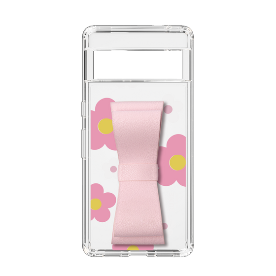 Slim Protection Case - STAND & RING RIBBON Sakura Pink［ Rune Naito - RUNE Flower - Pink ］