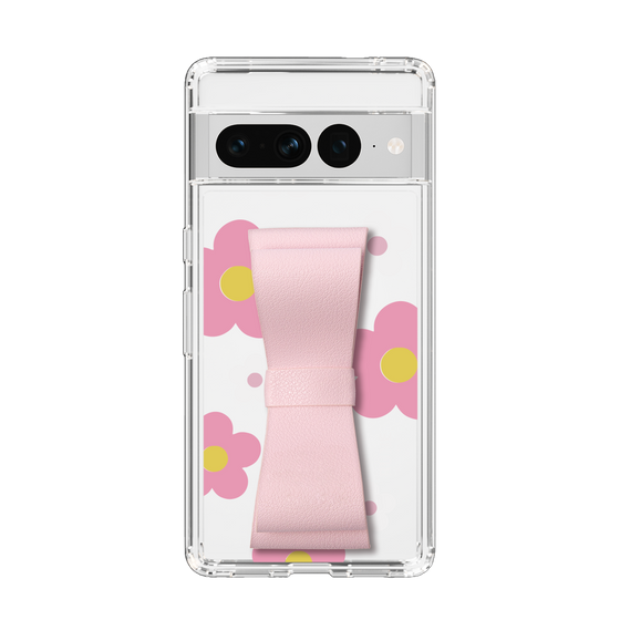 Slim Protection Case - STAND & RING RIBBON Sakura Pink［ Rune Naito - RUNE Flower - Pink ］