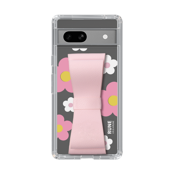 Slim Protection Case - STAND & RING RIBBON Sakura Pink［ Rune Naito - RUNE Flower - Pink ］