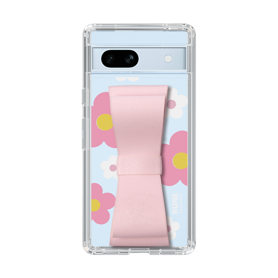Slim Protection Case - STAND & RING RIBBON Sakura Pink［ Rune Naito - RUNE Flower - Pink ］