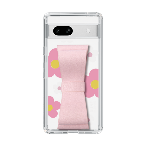 Slim Protection Case - STAND & RING RIBBON Sakura Pink［ Rune Naito - RUNE Flower - Pink ］