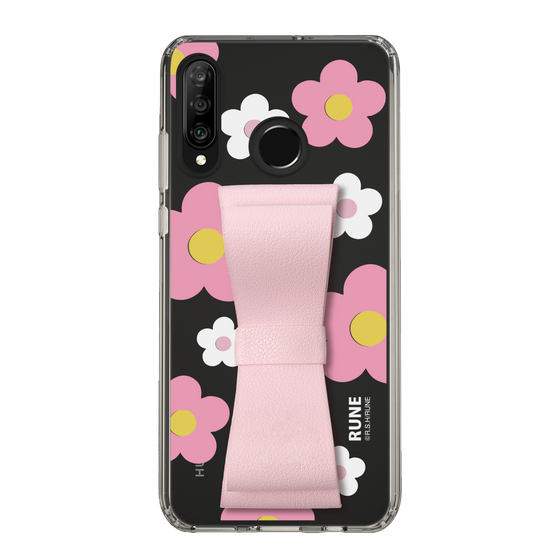 Slim Protection Case - STAND & RING RIBBON Sakura Pink［ Rune Naito - RUNE Flower - Pink ］