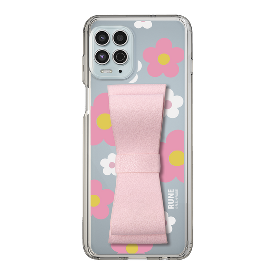 Slim Protection Case - STAND & RING RIBBON Sakura Pink［ Rune Naito - RUNE Flower - Pink ］
