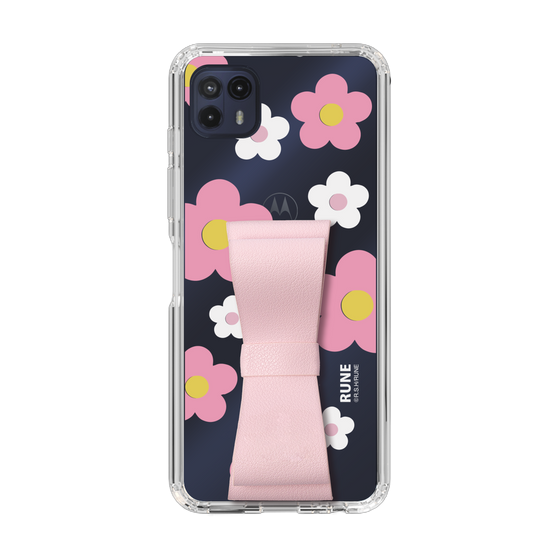 Slim Protection Case - STAND & RING RIBBON Sakura Pink［ Rune Naito - RUNE Flower - Pink ］