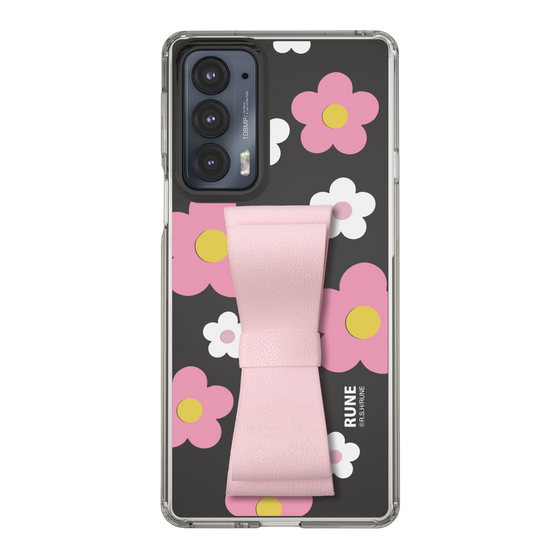 Slim Protection Case - STAND & RING RIBBON Sakura Pink［ Rune Naito - RUNE Flower - Pink ］
