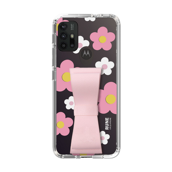 Slim Protection Case - STAND & RING RIBBON Sakura Pink［ Rune Naito - RUNE Flower - Pink ］