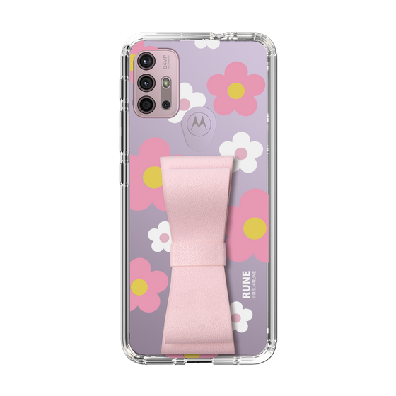 Slim Protection Case - STAND & RING RIBBON Sakura Pink［ Rune Naito - RUNE Flower - Pink ］