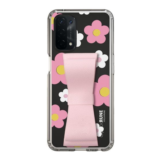 Slim Protection Case - STAND & RING RIBBON Sakura Pink［ Rune Naito - RUNE Flower - Pink ］