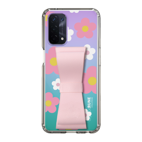 Slim Protection Case - STAND & RING RIBBON Sakura Pink［ Rune Naito - RUNE Flower - Pink ］