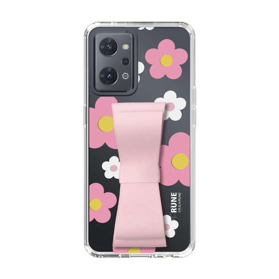 Slim Protection Case - STAND & RING RIBBON Sakura Pink［ Rune Naito - RUNE Flower - Pink ］