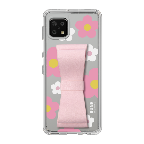 Slim Protection Case - STAND & RING RIBBON Sakura Pink［ Rune Naito - RUNE Flower - Pink ］