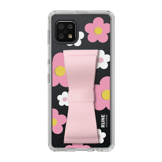 Slim Protection Case - STAND & RING RIBBON Sakura Pink［ Rune Naito - RUNE Flower - Pink ］