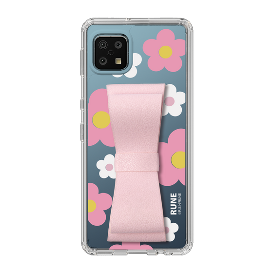 Slim Protection Case - STAND & RING RIBBON Sakura Pink［ Rune Naito - RUNE Flower - Pink ］