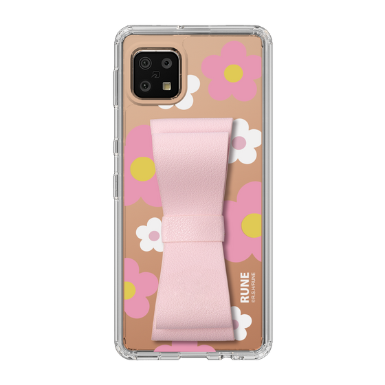 Slim Protection Case - STAND & RING RIBBON Sakura Pink［ Rune Naito - RUNE Flower - Pink ］