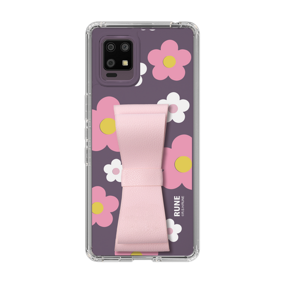Slim Protection Case - STAND & RING RIBBON Sakura Pink［ Rune Naito - RUNE Flower - Pink ］