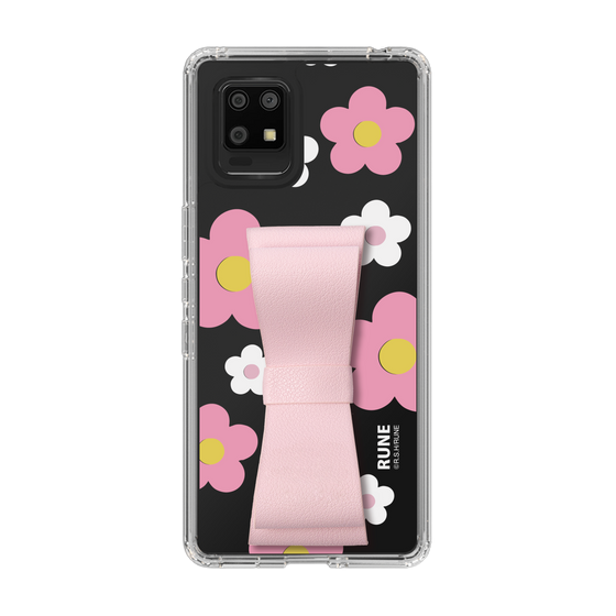Slim Protection Case - STAND & RING RIBBON Sakura Pink［ Rune Naito - RUNE Flower - Pink ］