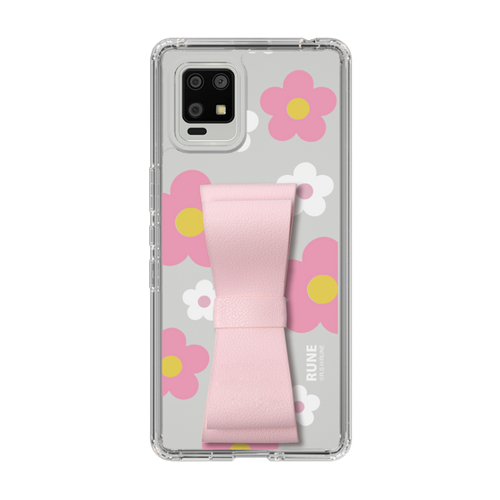 Slim Protection Case - STAND & RING RIBBON Sakura Pink［ Rune Naito - RUNE Flower - Pink ］