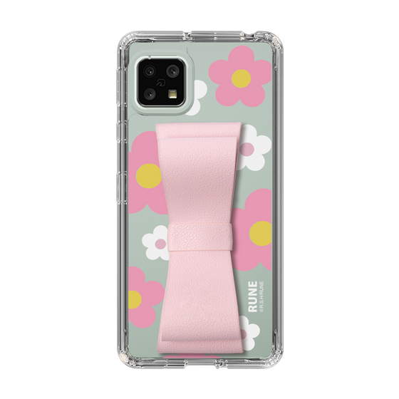 Slim Protection Case - STAND & RING RIBBON Sakura Pink［ Rune Naito - RUNE Flower - Pink ］
