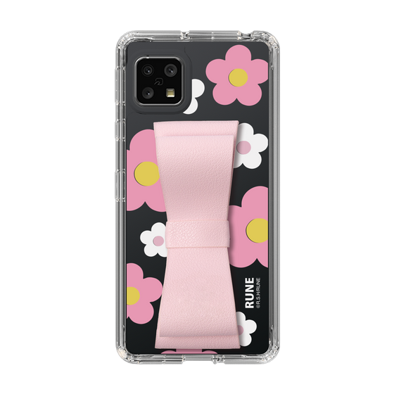 Slim Protection Case - STAND & RING RIBBON Sakura Pink［ Rune Naito - RUNE Flower - Pink ］