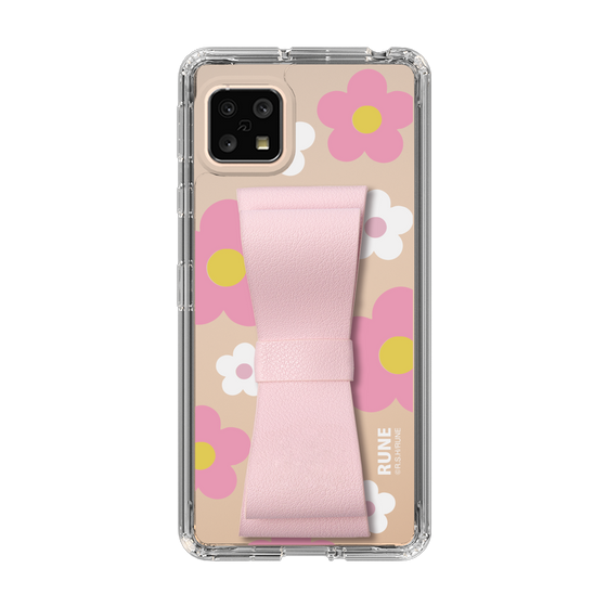 Slim Protection Case - STAND & RING RIBBON Sakura Pink［ Rune Naito - RUNE Flower - Pink ］