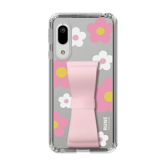 Slim Protection Case - STAND & RING RIBBON Sakura Pink［ Rune Naito - RUNE Flower - Pink ］