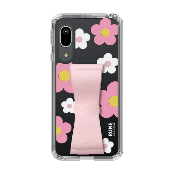 Slim Protection Case - STAND & RING RIBBON Sakura Pink［ Rune Naito - RUNE Flower - Pink ］