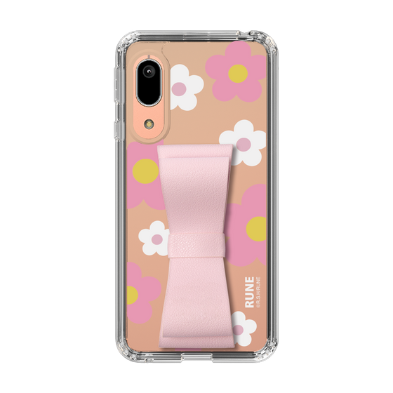 Slim Protection Case - STAND & RING RIBBON Sakura Pink［ Rune Naito - RUNE Flower - Pink ］