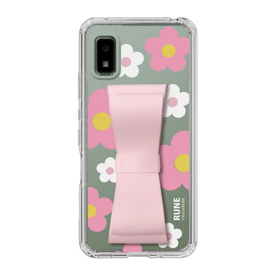 Slim Protection Case - STAND & RING RIBBON Sakura Pink［ Rune Naito - RUNE Flower - Pink ］