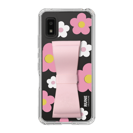 Slim Protection Case - STAND & RING RIBBON Sakura Pink［ Rune Naito - RUNE Flower - Pink ］