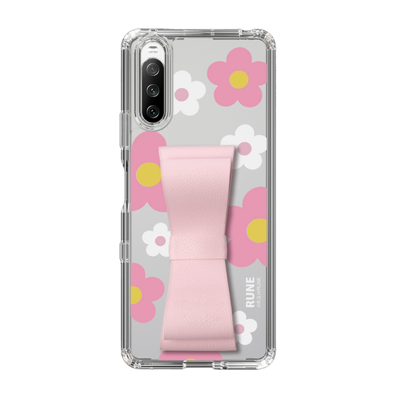 Slim Protection Case - STAND & RING RIBBON Sakura Pink［ Rune Naito - RUNE Flower - Pink ］