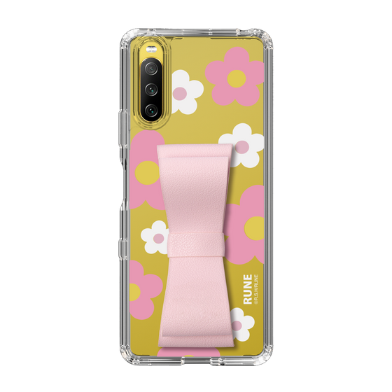 Slim Protection Case - STAND & RING RIBBON Sakura Pink［ Rune Naito - RUNE Flower - Pink ］