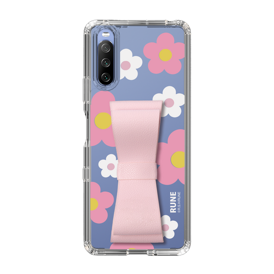 Slim Protection Case - STAND & RING RIBBON Sakura Pink［ Rune Naito - RUNE Flower - Pink ］