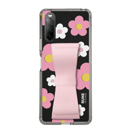 Slim Protection Case - STAND & RING RIBBON Sakura Pink［ Rune Naito - RUNE Flower - Pink ］