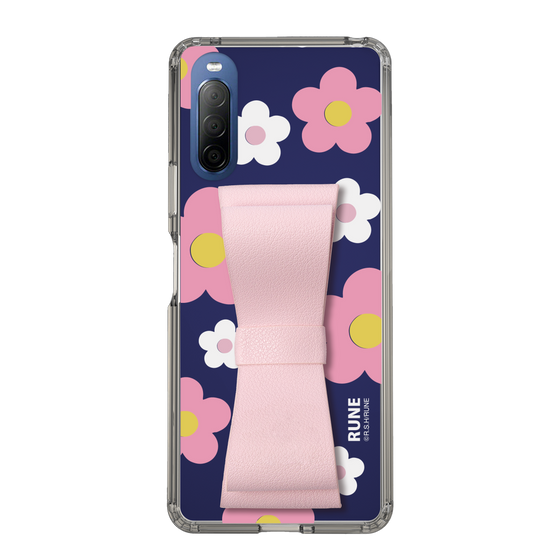 Slim Protection Case - STAND & RING RIBBON Sakura Pink［ Rune Naito - RUNE Flower - Pink ］