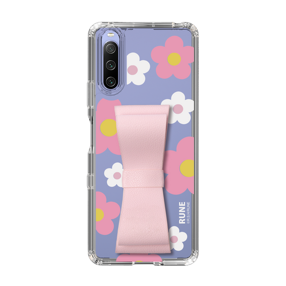 Slim Protection Case - STAND & RING RIBBON Sakura Pink［ Rune Naito - RUNE Flower - Pink ］